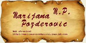 Marijana Pozderović vizit kartica